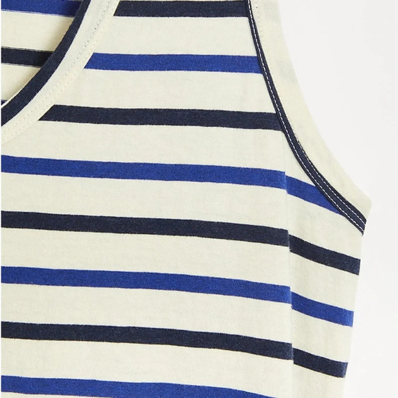 NWT Sundry Striped Sleeveless Maxi Shirt Dress With Slits - Picture 2 of 9